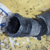Патрубок радиатора печки Toyota 87245-2D270 Carina ED ST200 3S-FE/4S-FE ДЕФЕКТ РАЗДУТЫЙ , с помпы на радиатор печки ( катушечный = трамб. ) ВЕРХ