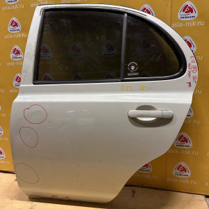 Дверь боковая NISSAN March K12 зад, лев Дефект(цена за голое железо)