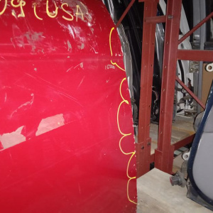 Дверь боковая Ford Focus 2 CAP/CB3 '2007-2011 зад, прав Америка, Седан, в сборе (дефект, вмятины)