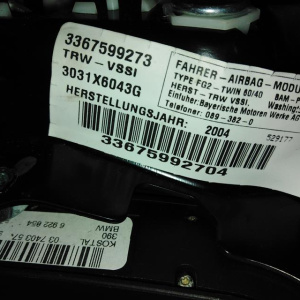 Подушка безопасности BMW X5 E53 '1998-2006 4 спицы с зарядом 2 фишки мультируль 32306759927