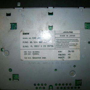 Магнитола BMW 3-Series E46 '1998-2001 C43 Japan Busines кассета 65126902711