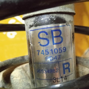 Стойка Chevrolet T200/T250 Aveo перед, прав Daewoo Kalos (1 белая 1 зелёная) SB 96534982