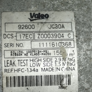 Компрессор кондиционера Nissan QR25 X-Trail NT31 с датчиком ( 2 разъёма )/-JG30A