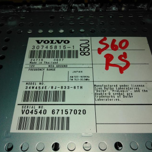 Магнитола Volvo S60 RS/SW/SZ '2005-2009 JPN CD MD HU-850J 30745815 30752734