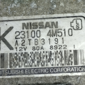 Генератор Nissan QG15/QG16/QG18 2 конт. 6 ручейков ПРОБЕГ 43 т.км. 23100-4M510 / 23100-8N210 / 23100-BU010 / 23100-BU015 / GR231-8N210