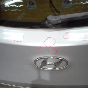 Дверь задняя Hyundai i30 GD/A5/A6 '2013 Хэтчбек, камера (вмятина по середине)