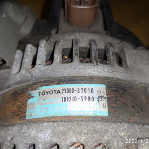 Генератор Toyota 1ZR/2ZR Corolla ZRE151/ZSP90 12V. 100A. 4 конт. пластиковая крышка ( IG/S/L/M ) 27060-37010/37011/104210-5290/-5291/0T031