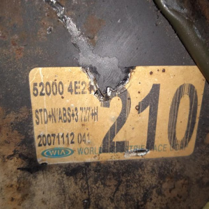 Мост Kia PU Bongo 3 J3 '2007 R 2WD 5MT 1TON 3.727 (41/11) 5 шпилек, барабан, двухскат. 520004E210