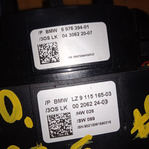 Блок подрулевых переключателей BMW 5-Series E60 '2005- в сборе (3 рычага, сломан круиз) 6951349, 6924106 61319115165