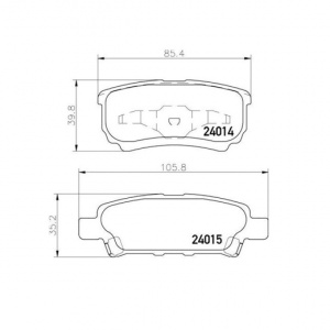 Колодки тормозные Mitsubishi Outlander/Lancer/Lancer Cedia/Airtrek CU5W/CY4A/CS5A/CU4W остаток 90% R MR955068, MR955069, MZ690187