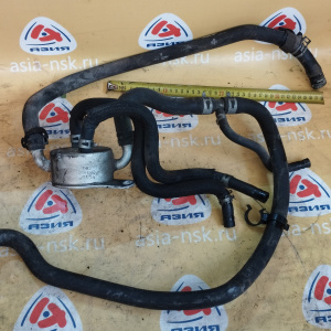 Теплообменник Mazda 124100-6450/FNK3 3/Axela/Premacy BK5P/CREW LF/LF-VDS '2005 1=2 поддона КОМПЛЕКТ КАК НА ФОТО С ПАТРУБКАМИ