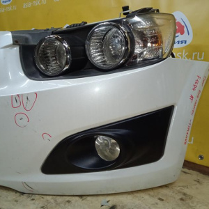 Ноускат Chevrolet Aveo T300 LDE/F16D4 '2014 1.6 AT RHD галоген, туманки, балка под радиаторы (дефект бампера) KL1TA48EEEB672059