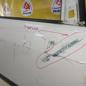 Дверь боковая Ford Focus 2 CAP/DA3/DB3 '2004-2008 перед, прав Хэтчбек, Седан, в сборе (дефект, вмятины)