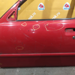 Дверь боковая NISSAN March K11 перед, лев ДЕФЕКТ (цена за голое железо)