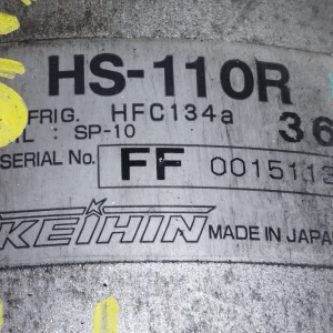 Компрессор кондиционера Honda K20A/K24A Accord CM2/CL7/CL9 диаметр шкива 123-124 мм. RHD JAPAN 38810-RBA-006