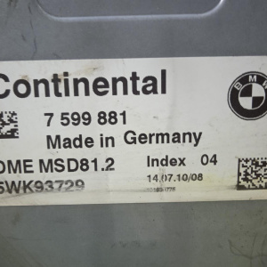 Блок управления двс BMW 3-Series E90 N43B20AA '2010 DME MSD81.2 5WK93729 12147599881
