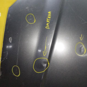 Капот Hyundai Tucson JM/BH '2004-2010 без решётки (дефект, вмятин много) 664002E020