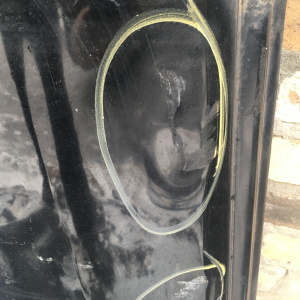 Дверь боковая SUBARU Forester SF5 '1997-2000 перед, лев дефект (цена за голое железо)