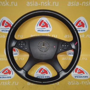 Руль Mercedes C-Class W204 '2008 4 спицы кожа с кнопками, крышка без Airbag A2044600303