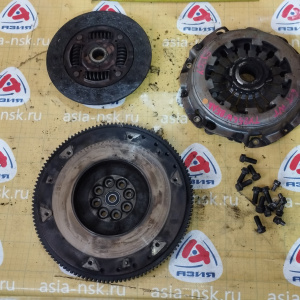 Маховик Subaru EJ20Y Legacy BP5 m/t обратный выжим, + корзина ( трещины на маховике ) диаметр диска 230 мм. ( 91 )