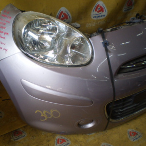 Ноускат Nissan March K13 HR12DE '2010-2013 Без трубок охлаждения Дефект бампера Дефект R фары Дефект соска радиатора ф.H009