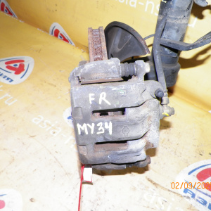 Стойка NISSAN Y34 Cedric перед, прав ABS. Со ступицей. Ступица в сборе. Тормозной шланг на защелке.