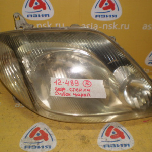 Фара Toyota 12-489 прав Corolla Fielder NZE120 '2002-2004 чёрная. Дефект стекла (глубокие царапины)