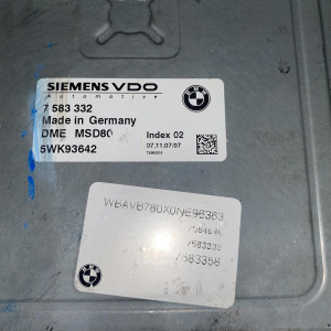 Блок управления двс BMW 3-Series E90 N54B30A '2008 DME MSD80 5WK93642 12147583332