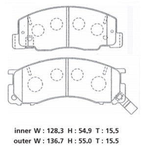 Колодки тормозные Toyota Lite Ace Noah/Town Ace Noah CR50/CXR10/CXR20/SR50/TCR10/TCR20/TCR21/CR52 3C-TE ОСТАТОК 60-70%(25-14) F 04465-27120/PF-1273